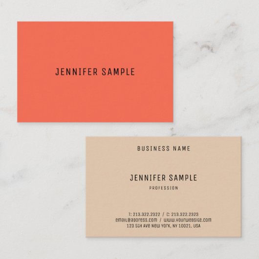 Carte De Visite Couleurs élégantes Modèle Personnalisé Professionn (Devant / Derrière)