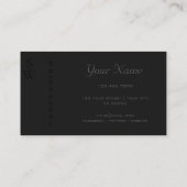 Carte De Visite Couleurs élégantes noir gris foncé vert avec initi (Dos)