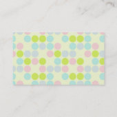 Carte De Visite Couleurs en pastel, motif de point (Dos)
