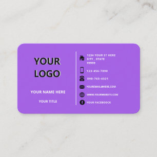 Carte De Visite Couleurs et informations sur le texte personnalisé