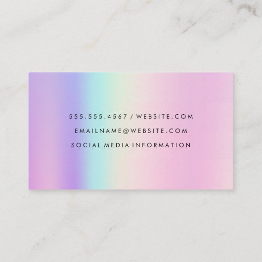 Carte De Visite Couleurs holographiques géométriques | Code QR (Dos)