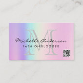 Carte De Visite Couleurs holographiques géométriques | Code QR (Devant)