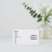 Carte De Visite Couleurs lumineuses du Meilleur-est Granma du (Debout devant)