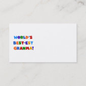 Carte De Visite Couleurs lumineuses du Meilleur-est Granma du (Dos)