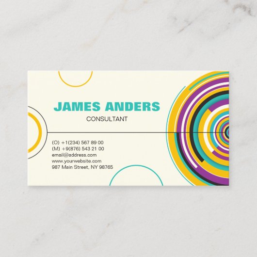 Carte De Visite Couleurs modernes Abstrait Professionnel (Devant)