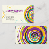 Carte De Visite Couleurs modernes Cercles Formes Abstrait Professi (Devant / Derrière)