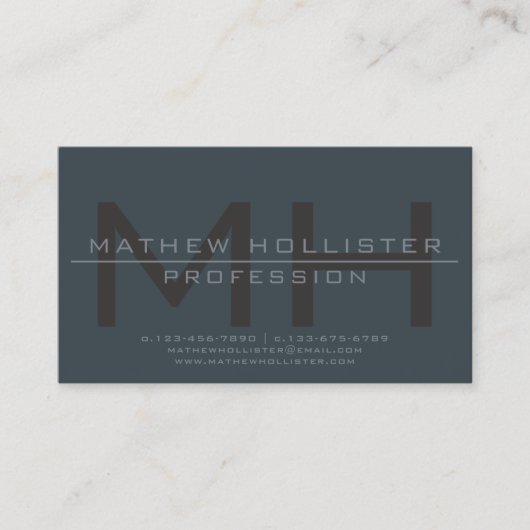 Carte De Visite Couleurs monogrammes, profondes et mutées pour hom (Devant)