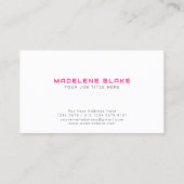 Carte De Visite Couleurs Néon Initiales sur Noir | Monogramme Rose (Dos)