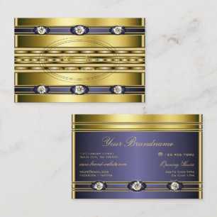 Carte De Visite Couleurs or de luxe avec les tons bleu et faux