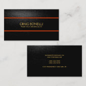 Carte De Visite Couleurs orange Gris Noir Or Plat Moderne (Devant / Derrière)