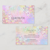 Carte De Visite couleurs pastel à parties scintillant collante sim (Devant / Derrière)