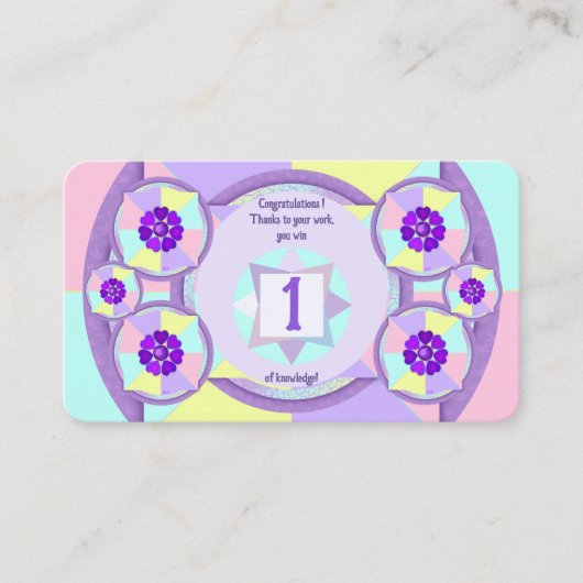Carte De Visite Couleurs pastel & coeurs violets battre (Devant)