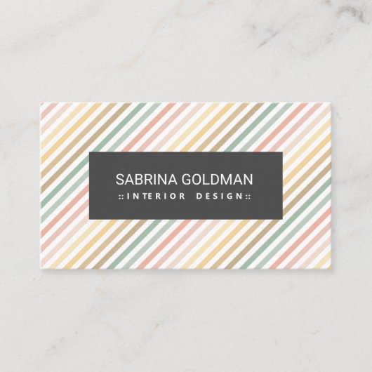 Carte De Visite Couleurs pastel couleur rose vertes QR CODE (Devant)