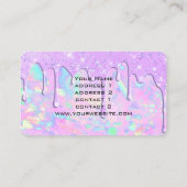 Carte De Visite couleurs pastel dégoulinant violet (Dos)