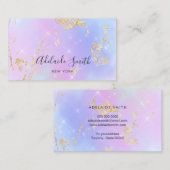 Carte De Visite couleurs pastel dégradés fausse parties scintillan (Devant / Derrière)