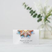 Carte De Visite Couleurs pastel éclatantes Mandala (Debout devant)