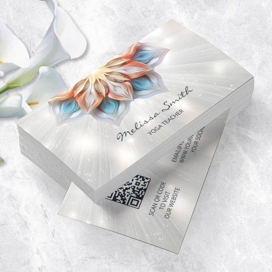 Carte De Visite Couleurs pastel éclatantes Mandala