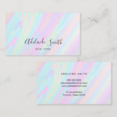 Carte De Visite couleurs pastel effet holographique FAUX (Devant / Derrière)
