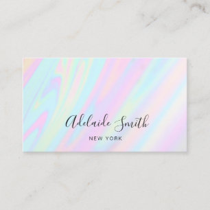 Carte De Visite couleurs pastel effet holographique FAUX