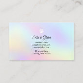 Carte De Visite couleurs pastel fabuleux pattes de furry (Dos)