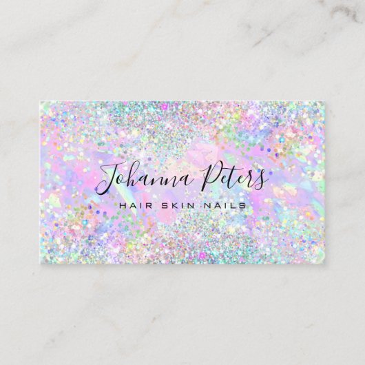 Carte De Visite couleurs pastel fausse parties scintillant optique (Devant)