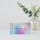 Carte De Visite couleurs pastel irisées (Debout devant)