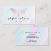 Carte De Visite couleurs pastel logo de bogue d'effet holographiqu (Devant / Derrière)