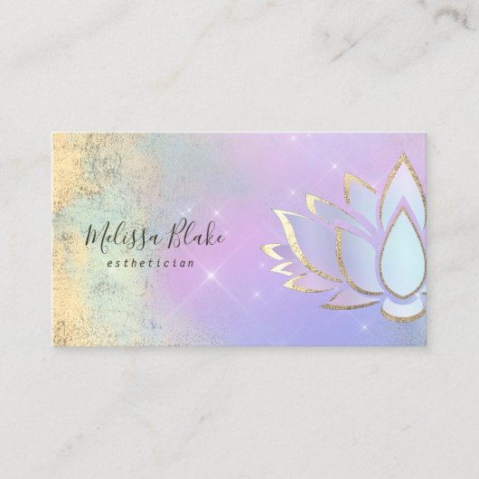 Carte De Visite couleurs pastel lotus design (Devant)