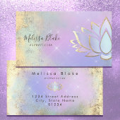 Carte De Visite couleurs pastel lotus design