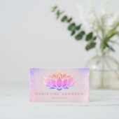 Carte De Visite couleurs pastel lotus fleur (Debout devant)