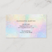 Carte De Visite couleurs pastel lotus holographiques FAUX (Dos)