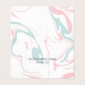 Carte De Visite Couleurs pastel Marbre tourbillonnant (Extérieur déplié)