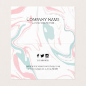Carte De Visite Couleurs pastel Marbre tourbillonnant (Intérieur déplié)