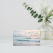 Carte De Visite Couleurs pastel océaniques | Code QR (Debout devant)
