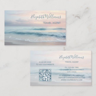 Carte De Visite Couleurs pastel océaniques | Code QR