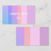 Carte De Visite couleurs pastel rayures modernes rose & violet per (Devant / Derrière)
