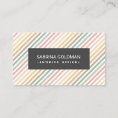 Carte De Visite Couleurs pastel roses et roses rétro (Devant)