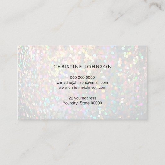 Carte De Visite ・ couleurs pastel simulé iridescente (Dos)