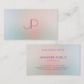 Carte De Visite Couleurs Pastel tendance Moderne Monogram Modèle (Devant / Derrière)