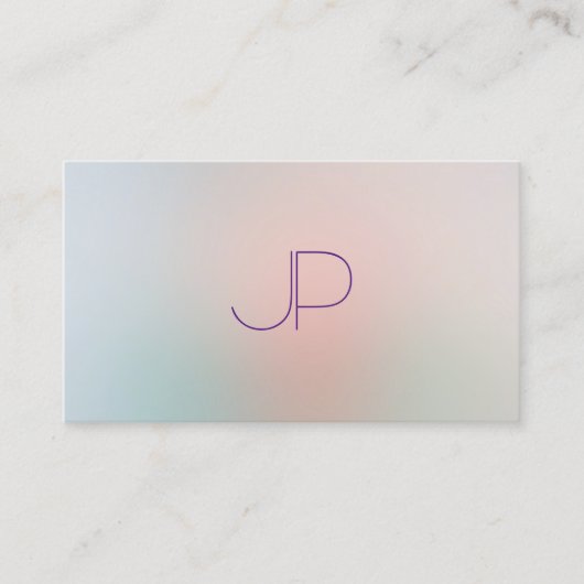 Carte De Visite Couleurs Pastel tendance Moderne Monogram Modèle (Devant)