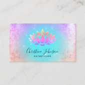 Carte De Visite couleurs pastel turquoise logo arrière - plan lotu (Devant)