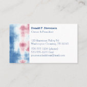 Carte De Visite Couleurs patriotiques de teinture rouge blanche et (Dos)