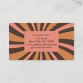 Carte De Visite Couleurs rétro les années 70 stries (Dos)