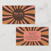 Carte De Visite Couleurs rétro les années 70 stries (Devant / Derrière)