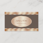 Carte De Visite Couleurs Rose doré moderne avec Brown foncé (Devant)