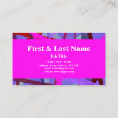 Carte De Visite Couleurs rose et violet modernes Abstrait géométri (Dos)