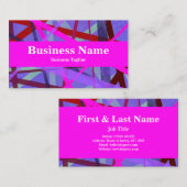 Carte De Visite Couleurs rose et violet modernes Abstrait géométri (Devant / Derrière)