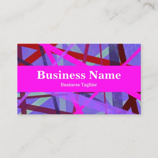 Carte De Visite Couleurs rose et violet modernes Abstrait géométri (Devant)