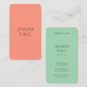 Carte De Visite Couleurs tendances Personnalisé Modèle moderne Élé