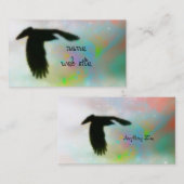 Carte De Visite Couleurs tourbillonnant et corneille (Devant / Derrière)